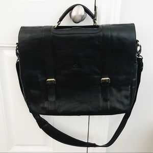 Mercedes Benz leather messenger bag / briefcase .